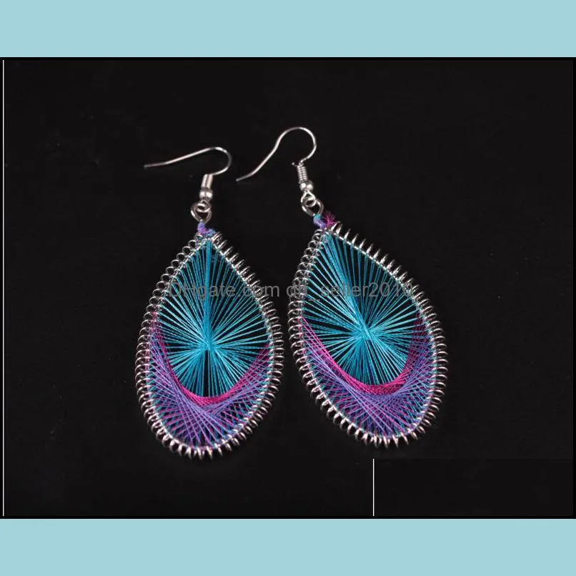 fashion handmade silk thread diy bohemian earrings for women creative geometric earrings girls party dangle earrings