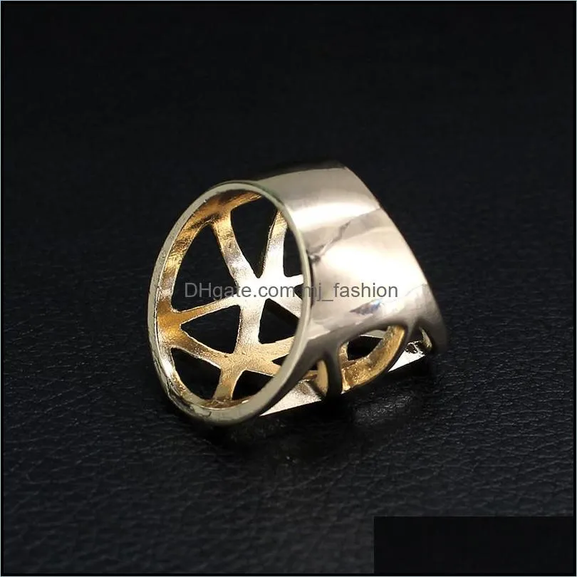 fashion design chic geometry hollow out triangle ring gold punk rings for women men engagement jewelry valentines day gift