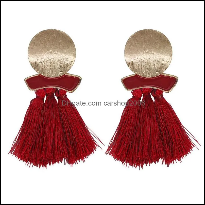 lady bohemian tassel dangle earrings 20 styles fashion colorful layerd hoop earring jewelry for women girls party gift k159fa