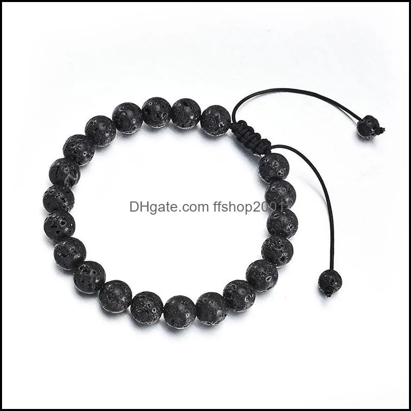 8mm black lava stone weave bracelets aromatherapy essential oil diffuser bracelet for women men jewelry