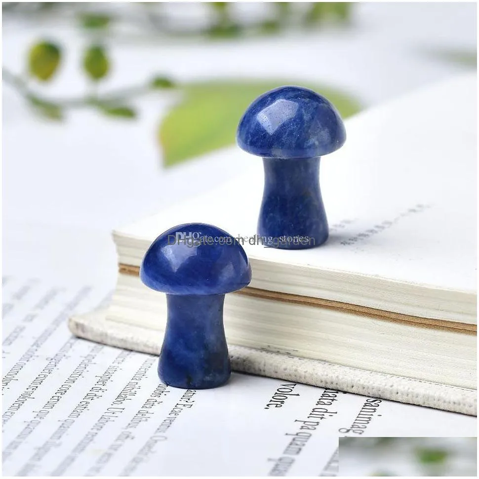 2.5cm mushroom plant statue natural stone carving home ornament crystal polishing gem desktop porch decorations crafts