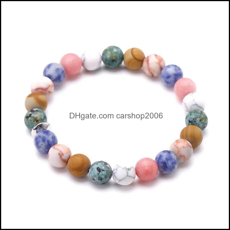 8mm frosted stone bracelet for men fashion natural stones beads bracelets chakra yoga bangle jewelry women gift h2a z