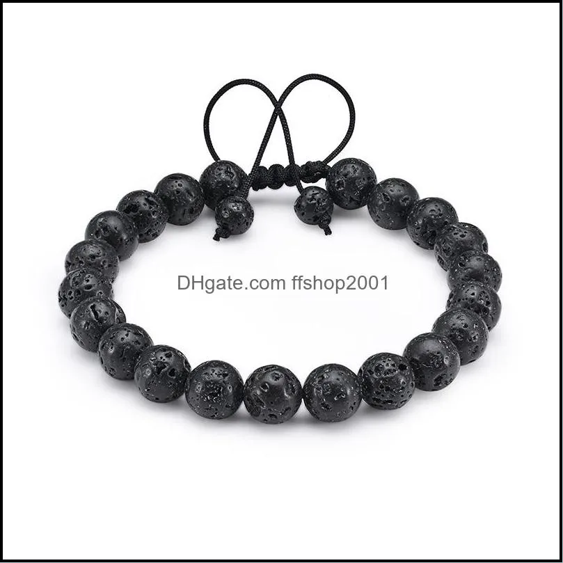 8mm black lava stone weave bracelets aromatherapy essential oil diffuser bracelet for women men jewelry