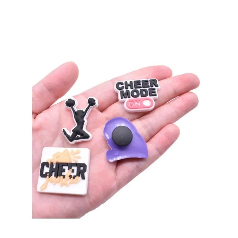 cheer garden shoe charms pvc soft rubber shoes charm buckle for croc shoes bracelet wristband cheerleading