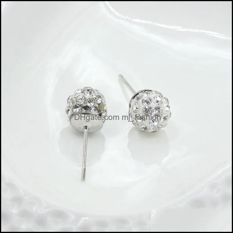  selling ear stud luxury crystal zircon 925 silver earrings for women supplies fashion jewelry charm stud earrings beautiful