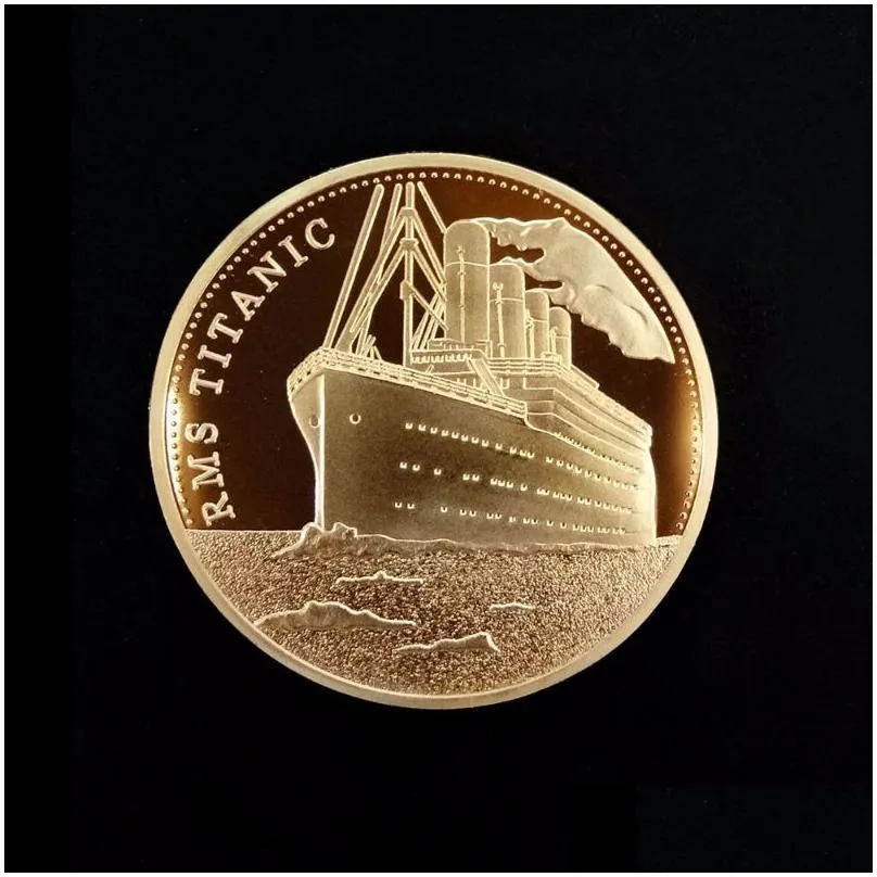 us gold plated coin titanic ship collectible coins incident art collection medal commemorative coins souvenir for home