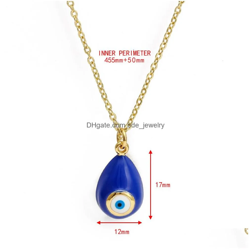 luckey turkish evil eye pendant necklace for women enamel blue eyes necklaces