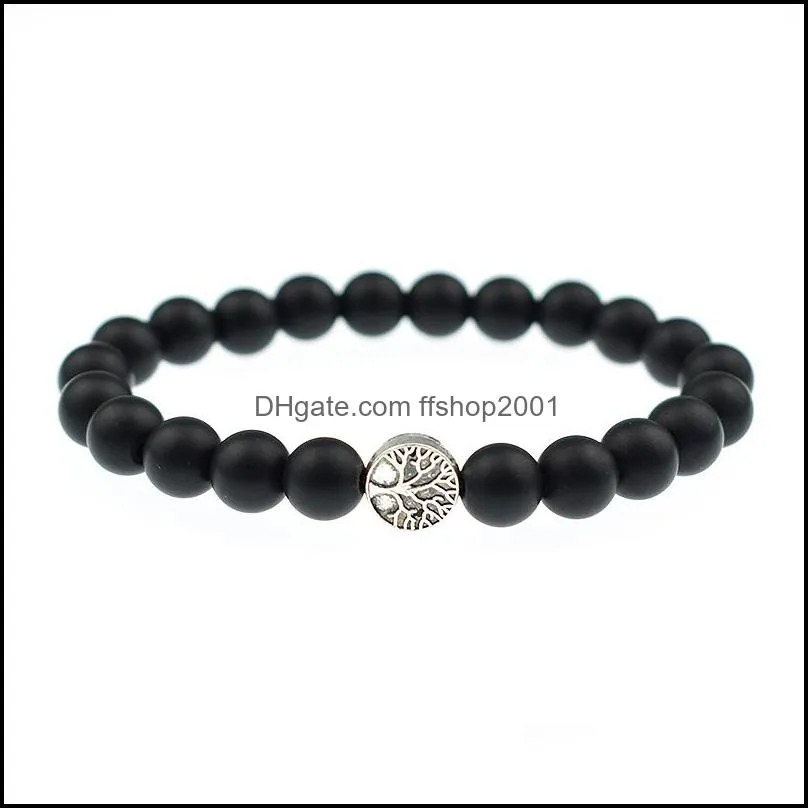 8mm lava stone life tree bracelet tree of life essential oil perfume diffuser charm strand bracelet for women men jewelry