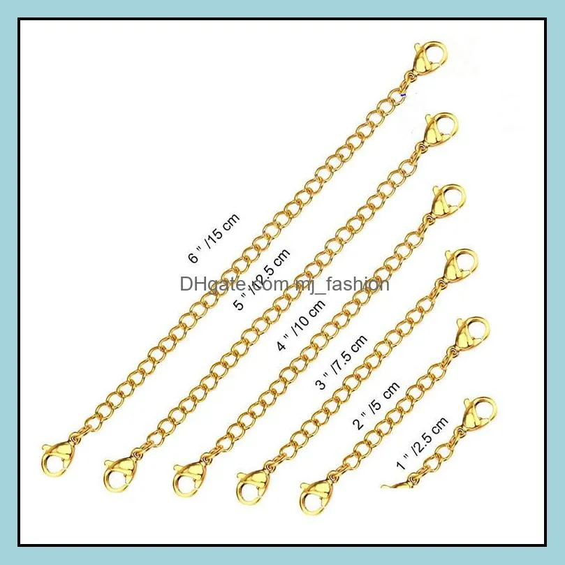 wholesale 200pcs lot twoheaded lobster clasp stainless steel necklace tail chain bracelet extension chain