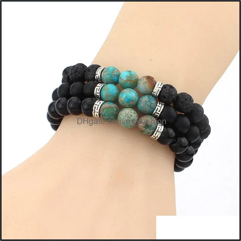 2016 arrival lava rock stone beads bracelets fitness fashion bracelets bangle for men women halloween gift wholesale