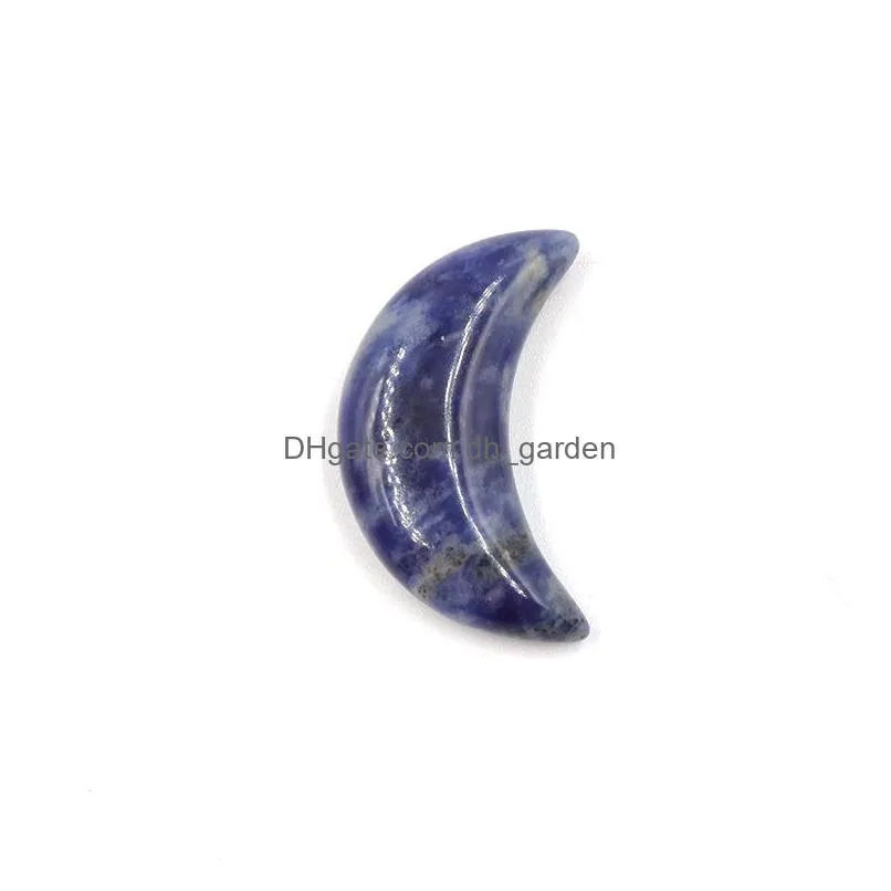 30mm natural crystal reiki healing crescent moon stone hand piece beads mineral crystals tumbled stones gemstones ornament home