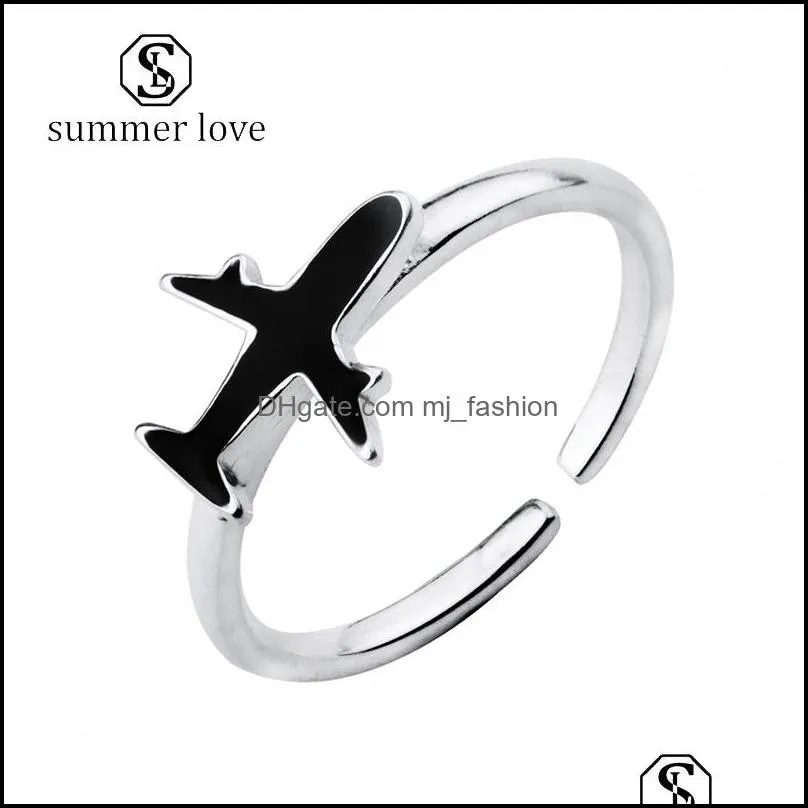 high quality airplan open ring for women fashion cute silver adjustable rings delicate party valentines day unique jewelry gifty