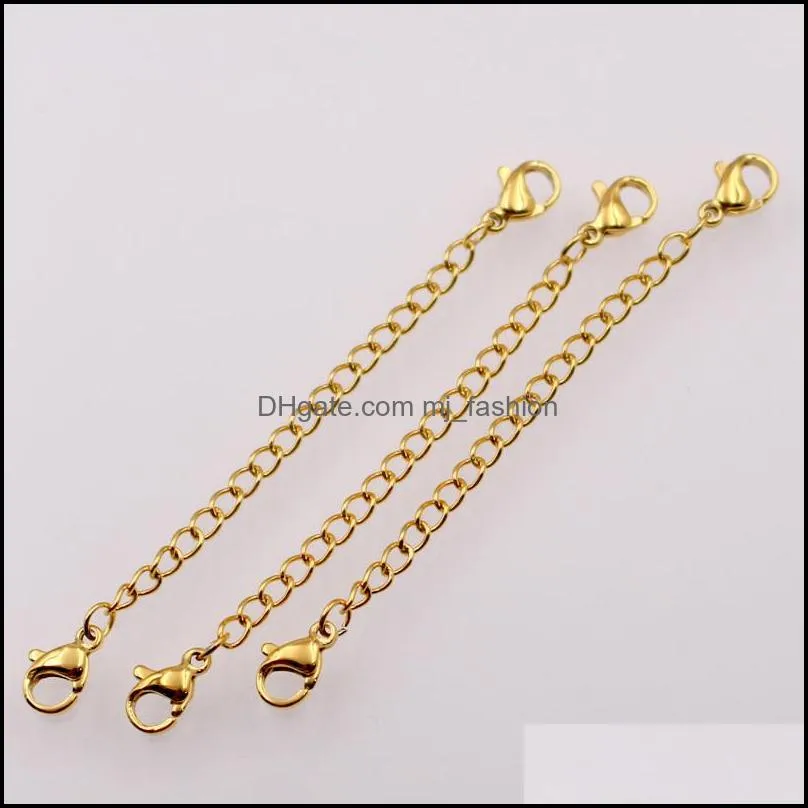 wholesale 200pcs lot twoheaded lobster clasp stainless steel necklace tail chain bracelet extension chain