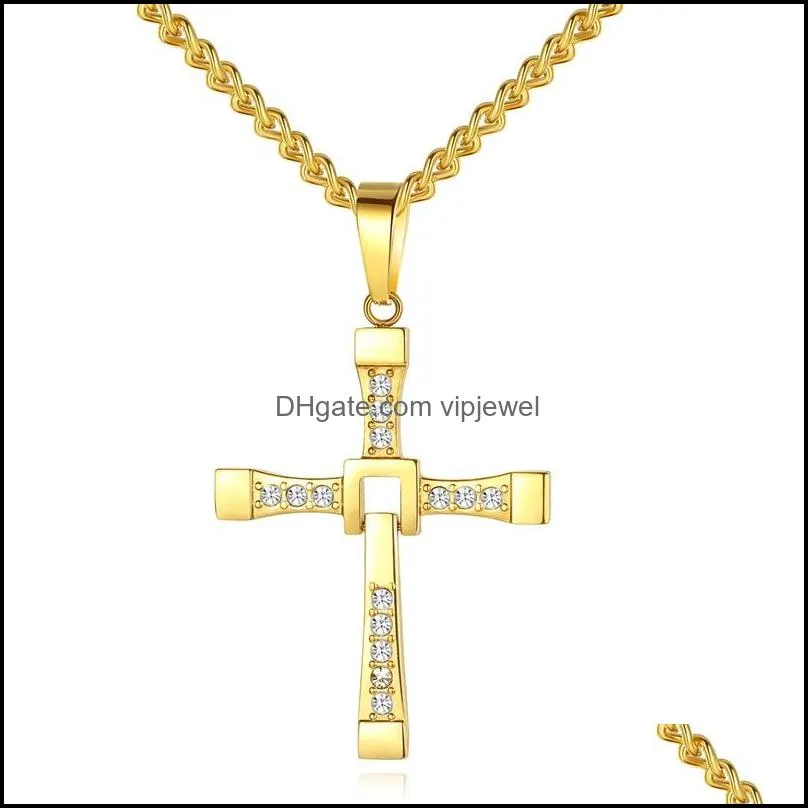 high quality mens cross 18k gold jewelry pendant necklace wgn703 aaddadd yellow gold white gemstone necklaces with chains71 q2