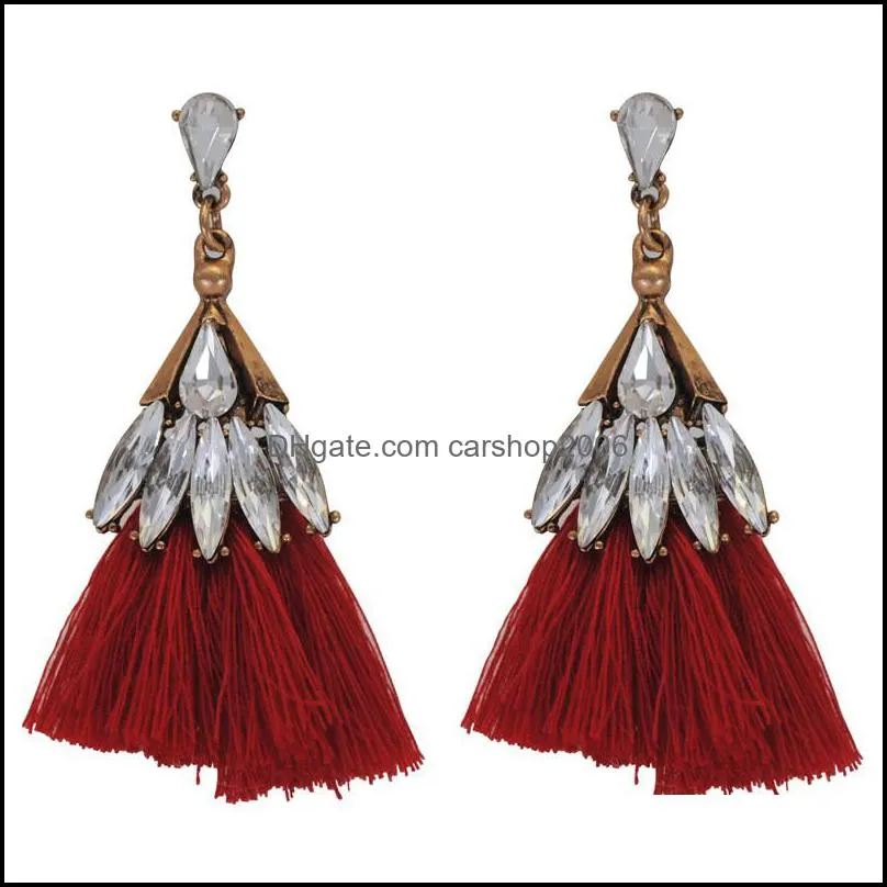 lady bohemian tassel dangle earrings 20 styles fashion colorful layerd hoop earring jewelry for women girls party gift k159fa