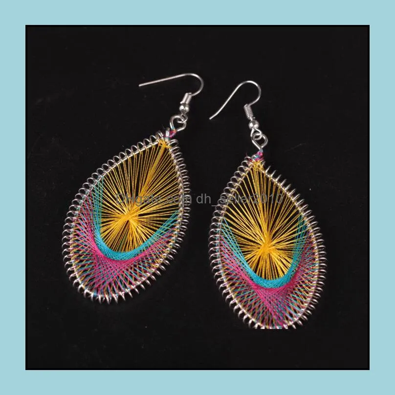fashion handmade silk thread diy bohemian earrings for women creative geometric earrings girls party dangle earrings