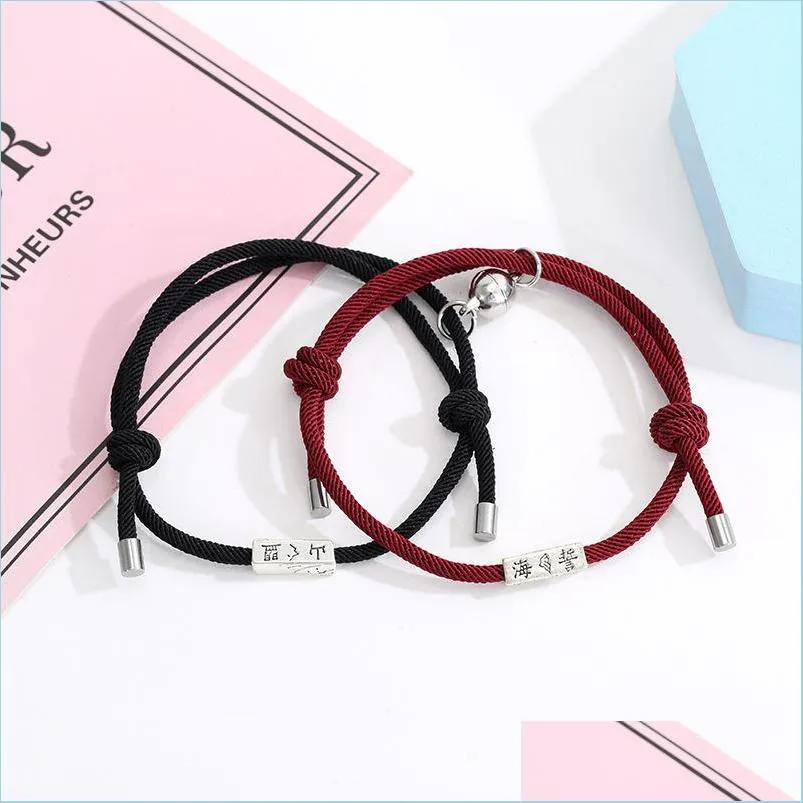 diffone 2020 magnetic couple bracelet for lovers classic long distance touch braslet set paired brazalete friendship jewelry1 799 q2