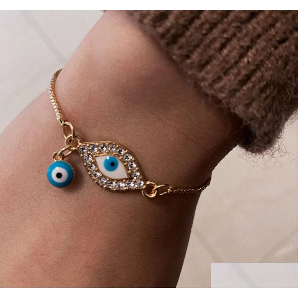 fashion jewelry devils eye bracelet glaze blue eye pendant adjustable bracelet