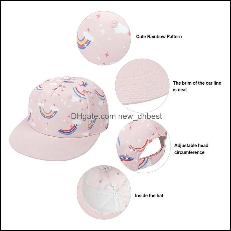 baby baseball cap for children boy cartoon shark dinosaur printing hip hop summer sun hat boys girls hats caps