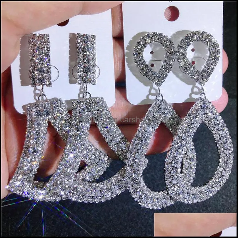 rhinestone angle earrings bride jewelry chandelier women exaggerated big claw chain diamond long tassel earring random send