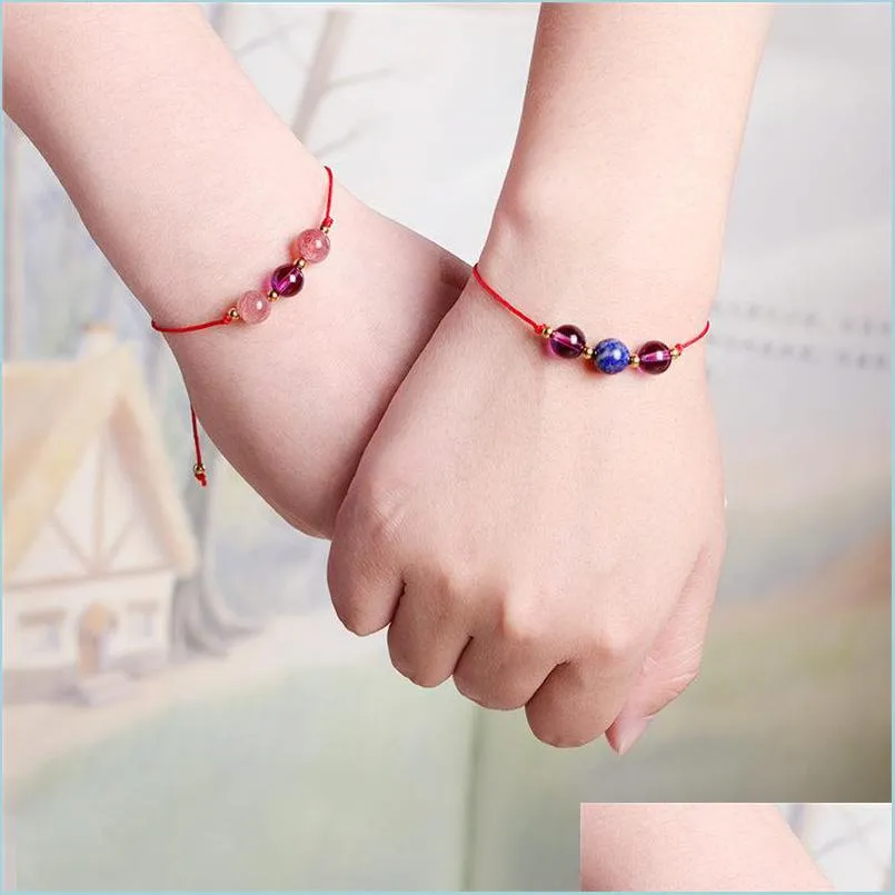 natural stone beads handmade braided bracelet men summer style cryatal moonstone bracelet lucky red rope charm bracelets for women
