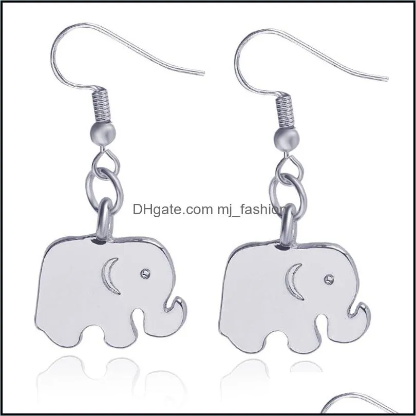  19x14mm alloy elephant drop earrings for women ladies dangle earrings gold silver chandelier earrings ear hook dangle fashion