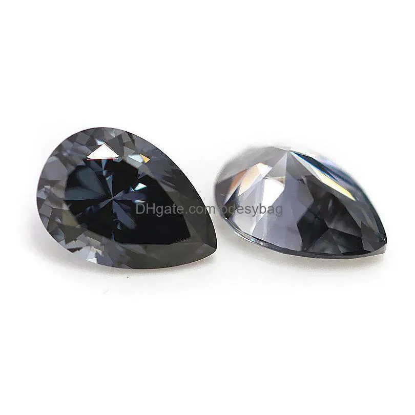 other real 0.43ct gray color pear moissanite loose stones pass diamond vvs1 gemstone for jewelry pendant ringother otherother