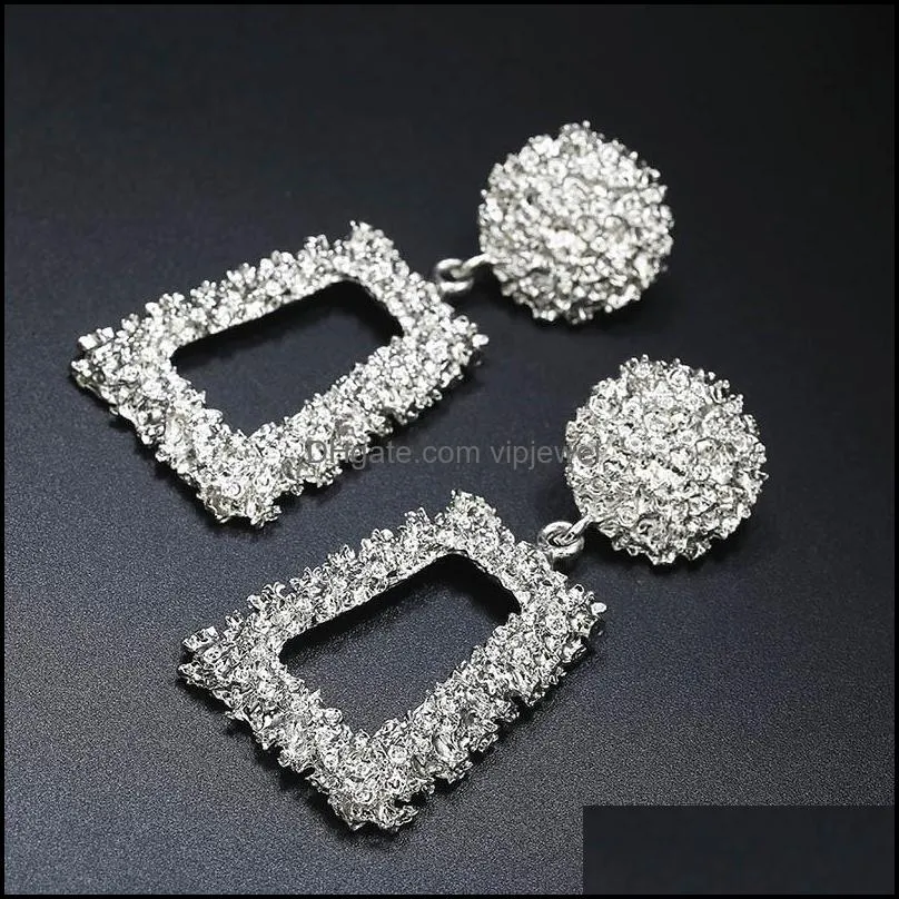 2019 vintage earrings large for women statement earrings geometric golden color metal pendant earrings trend fashion jewelry 517 q2