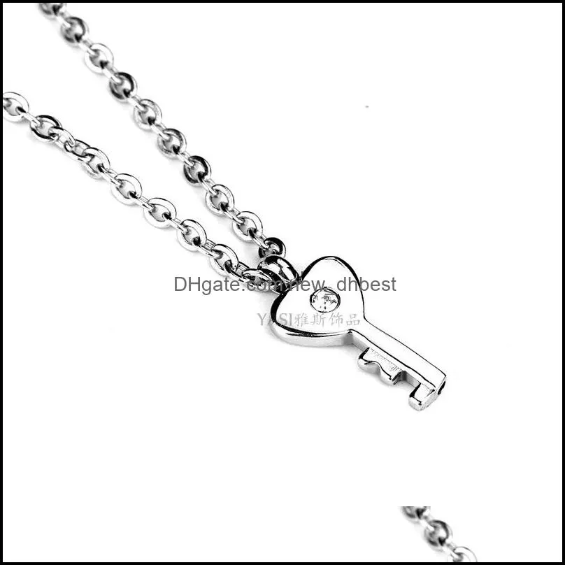 diy concentric pendant bracelet for couple stainless steel love key bracelet simple wedding engagement valentines day gifty