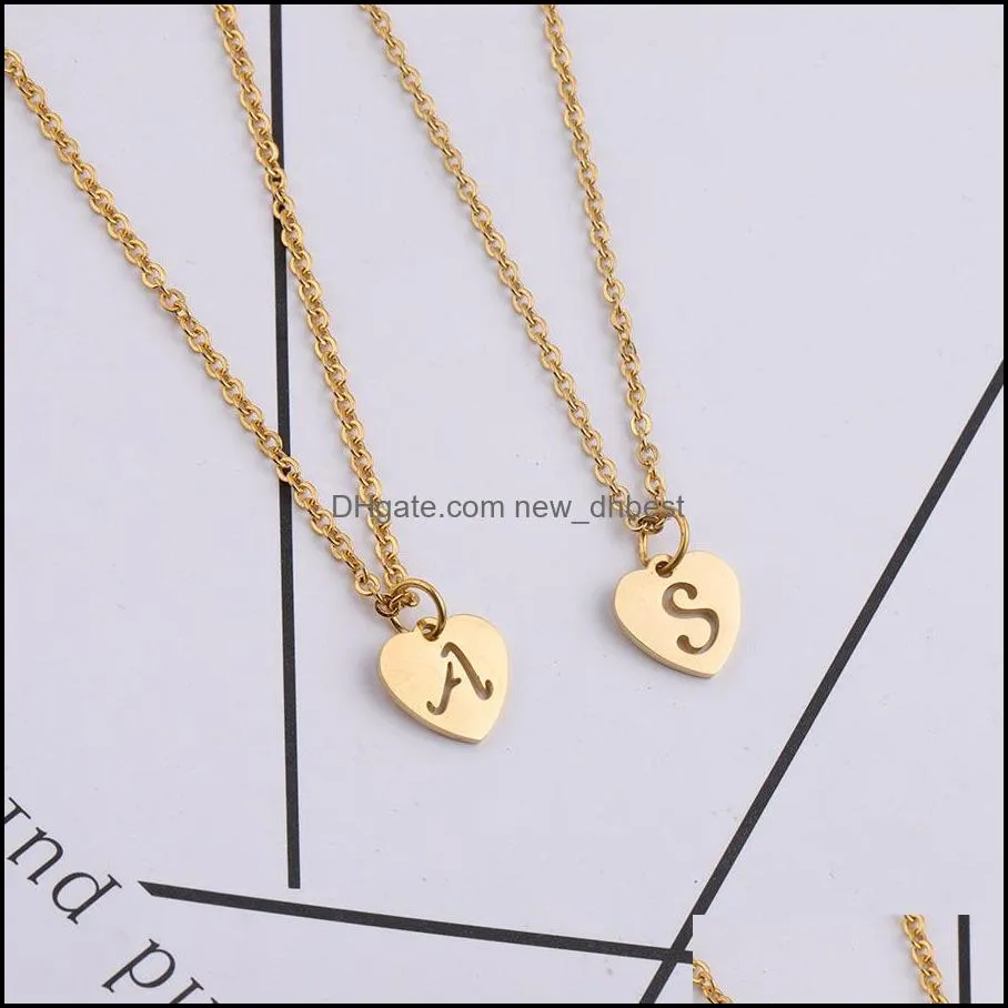  arrival az capital alphabet necklace stainless steel 26 intial letter alphabet pendant necklace for women men valentines day