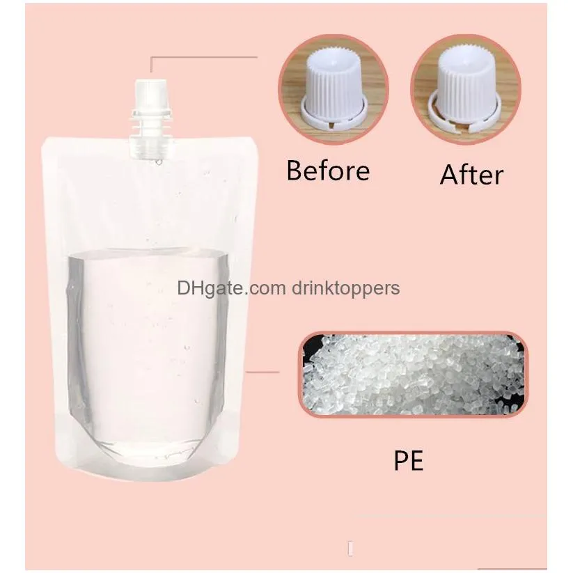dhs drinking pouch squeeze pouch 2000pcs flask pouch also for sanitizer disinfectant screw cap liquid drinking