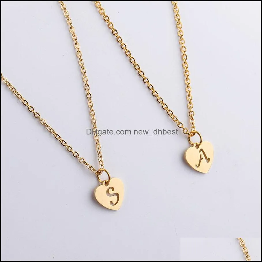  arrival az capital alphabet necklace stainless steel 26 intial letter alphabet pendant necklace for women men valentines day