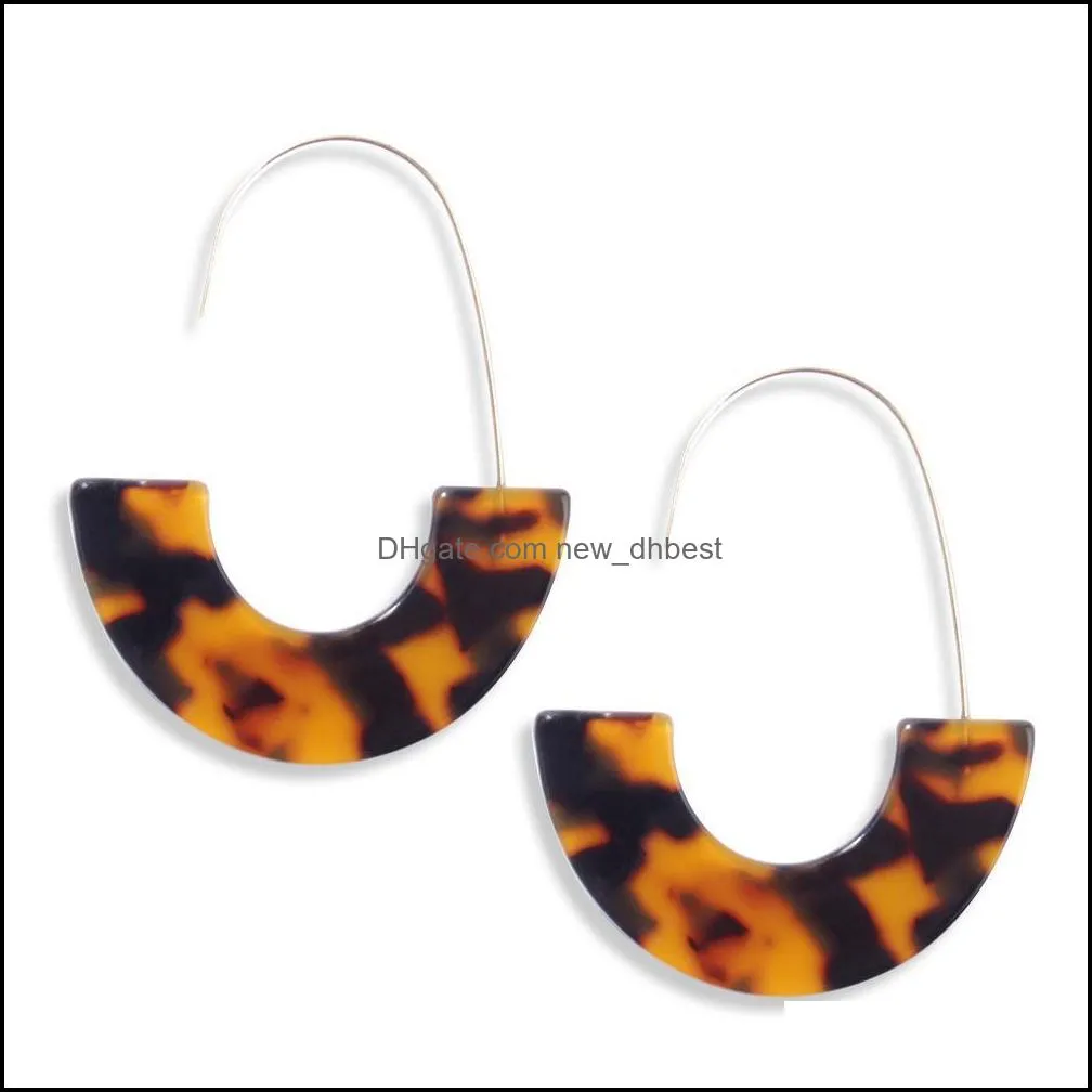  fashion ushape leopard acrylic dangle earring geometry big earrings for women personality jewelry oorbellen brinco