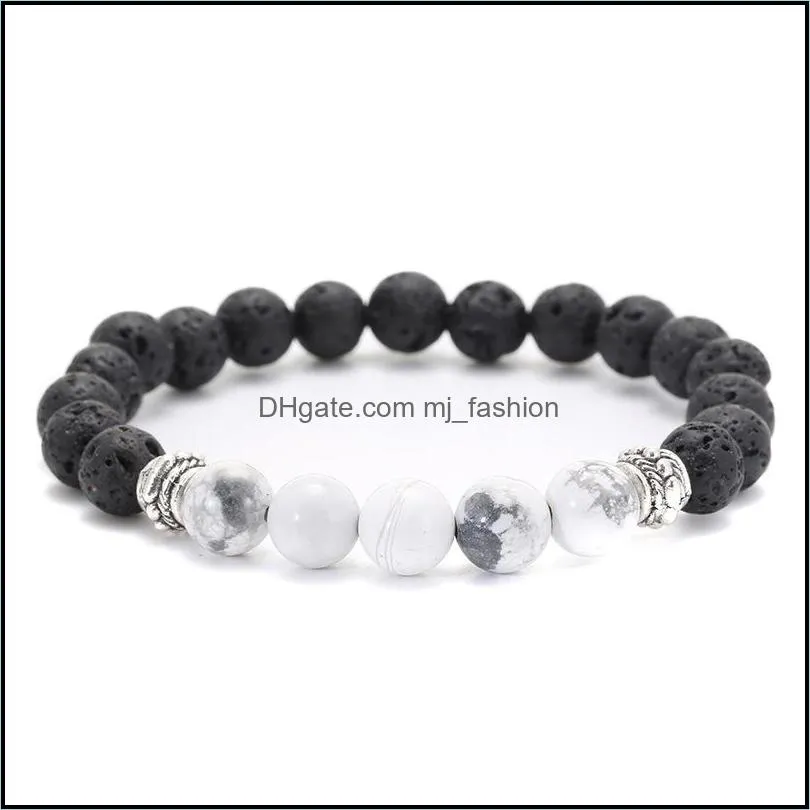 8mm natural lava stone bead turquoise tiger eye bracelet diy volcano essential oil diffuser bracelet for women men jewelry