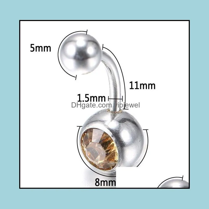 stainless steel belly button rings navel rings crystal hypoallergenic body piercing bars jewlery for womens bikini fashion jewelry