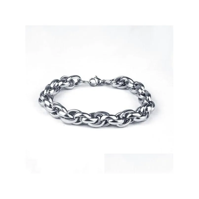 fashion jewelry men thick chain bracelet stainless steel twist bracelet