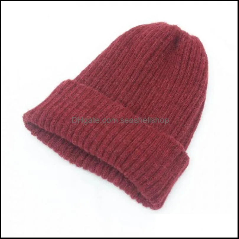women solid knitted warm soft trendy hats simple korean style womens acrylic casual caps elegant allmatch beanie