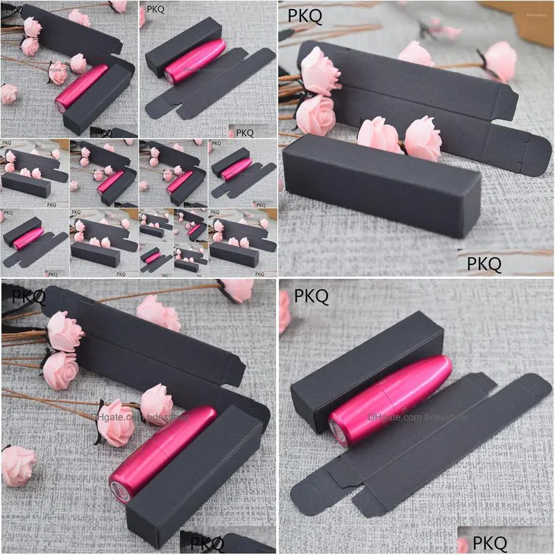 gift wrap 50pcs black kraft paper box small lipstick packaging boxes mini storage blank present 2.5x2.5x8.5cm1