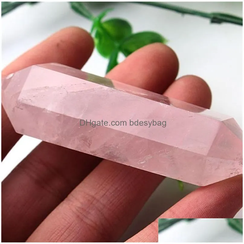 arts and crafts 22.5inch wholesale 100 natural rose crystal crafts point quartz points reiki healing cure chakra spirit energy stones 466