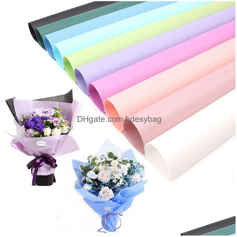 gift wrap florist wrapping paper 20pcs/lot 60x60cm wedding valentine flower bouquet waterproof gift wrap supplies