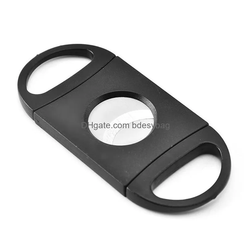 cigar accessories pocket plastic stainless steel double blades cigar cutter knife scissors tobacco black 2780