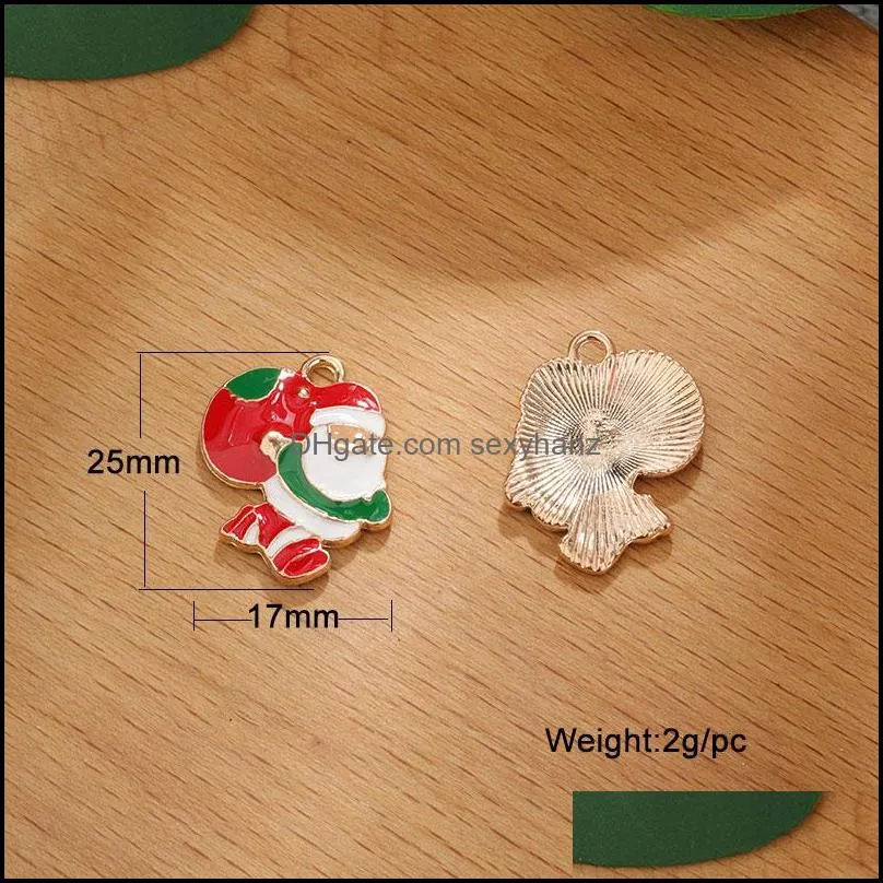 enamel christmas tree santa claus charms for diy making pendants necklaces earrings bracelets handmade jewelry finding