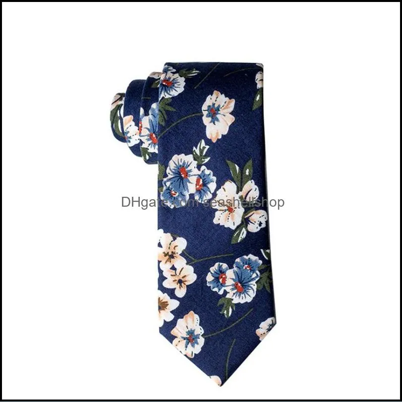 casual floral print neck tie for men skinny cotton wedding mens neckties classic suits fashion accessories