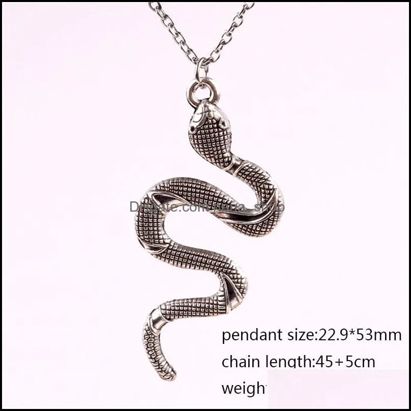 wholesale snake pendant necklace fashion european animal colorful alloy pendants necklaces clavicle sweater chain jewelry holiday