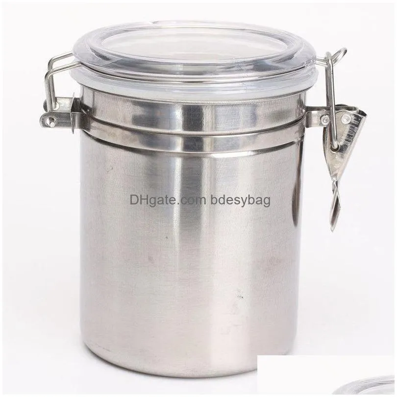 storage bottles jars stainless steel airtight sealed canister coffee flour sugar container jars1