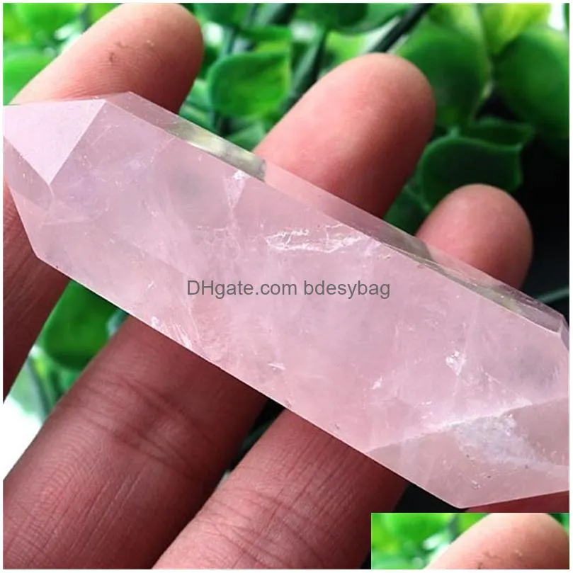 arts and crafts 22.5inch wholesale 100 natural rose crystal crafts point quartz points reiki healing cure chakra spirit energy stones 466