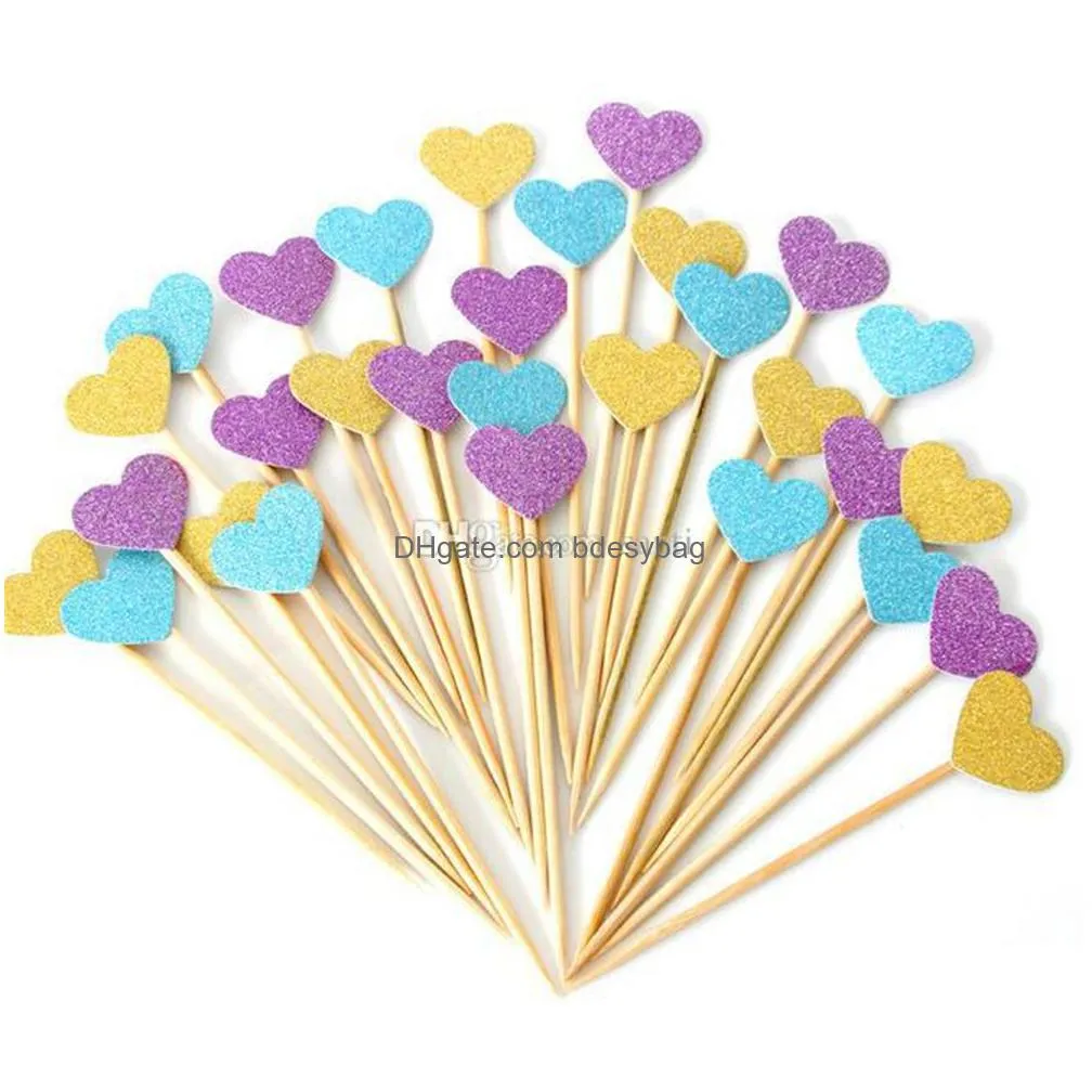 party decoration wholesale party decoration handmade lovely heart cupcake toppers girl baby shower decorations party supplies birthday