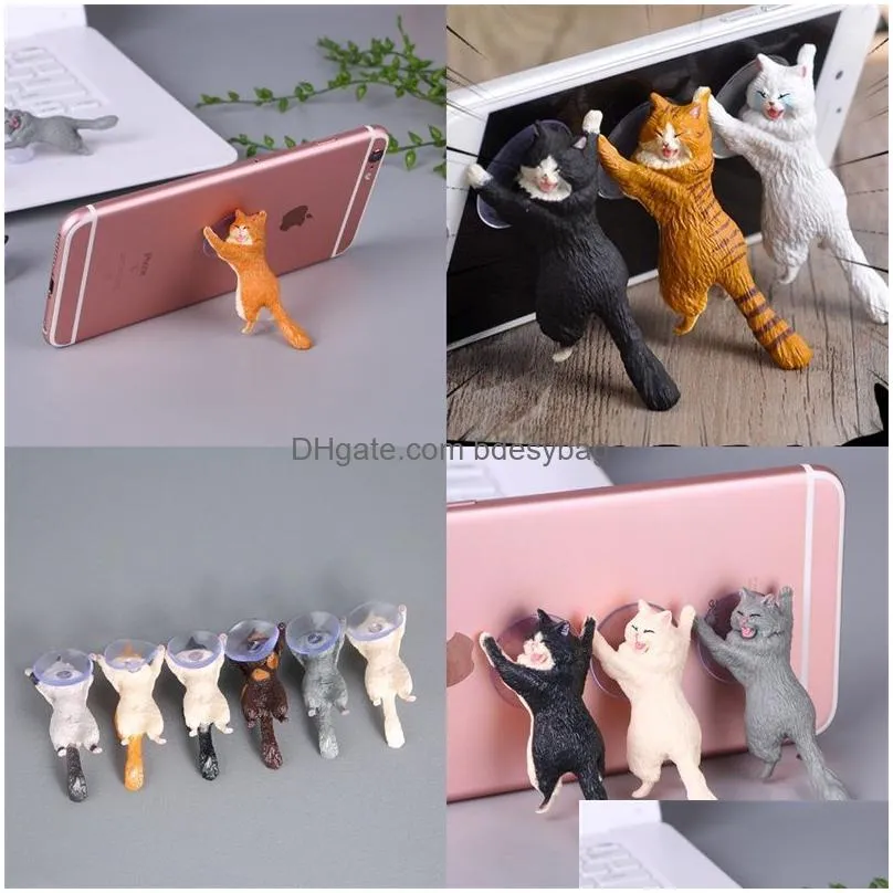 party favor sucker mobile phone holder with suction cup cute animal model suckers stand lazy man desktop trestle vavious colors 1 4hc