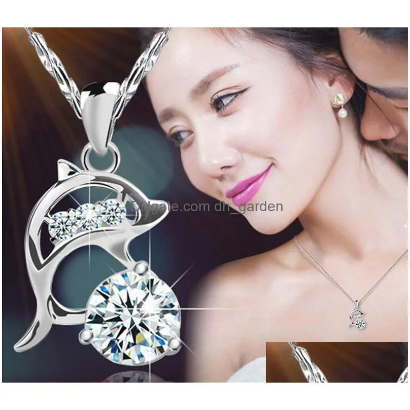 2016 fashion romantic  love pendant necklace 6 styles women crystal necklace jewelry choker chain love gift