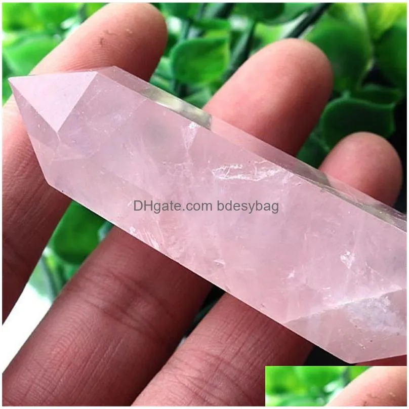 arts and crafts 22.5inch wholesale 100 natural rose crystal crafts point quartz points reiki healing cure chakra spirit energy stones 466